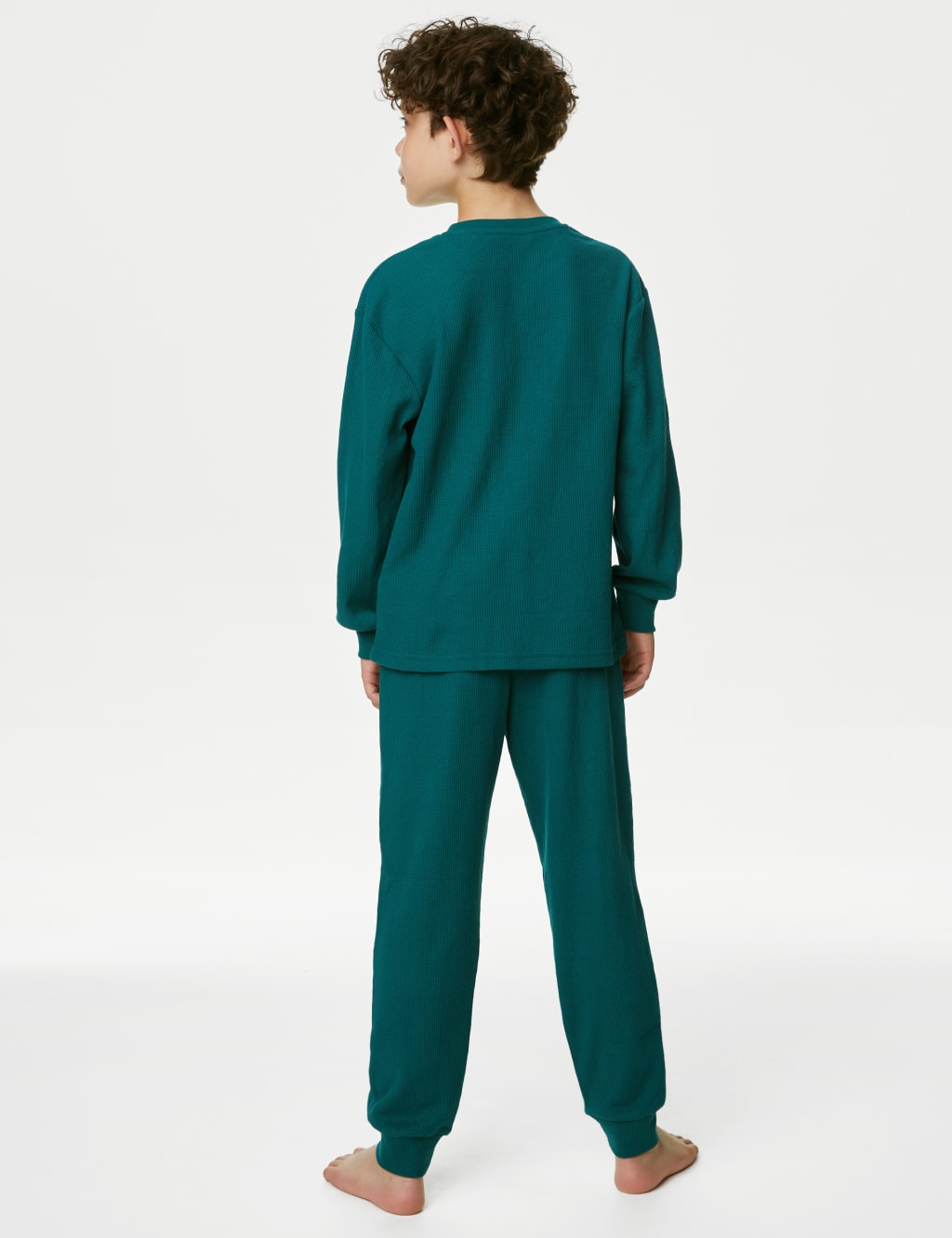 Cotton Blend Waffle Pyjamas (6-16 Yrs) image 3