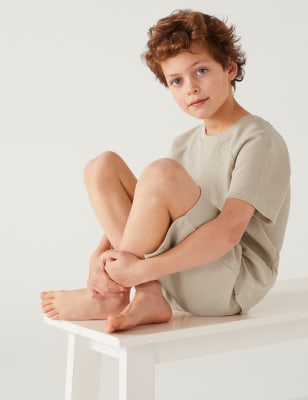 

M&S Collection Pijama gofrado con algodón (6-16 años) - Beige, Beige