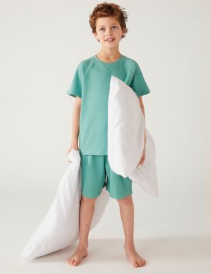 

Boys M&S Collection Cotton Blend Waffle Short Pyjama Set (6-16 Yrs) - Teal, Teal