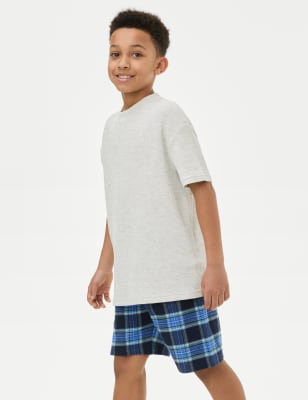 Cotton Blend Checked Pyjamas (6-16 Yrs) - HK