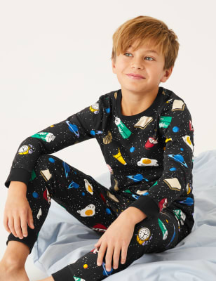 

Pijama 100% algodón con diseño del espacio (6-16 años) - Black Mix, Black Mix