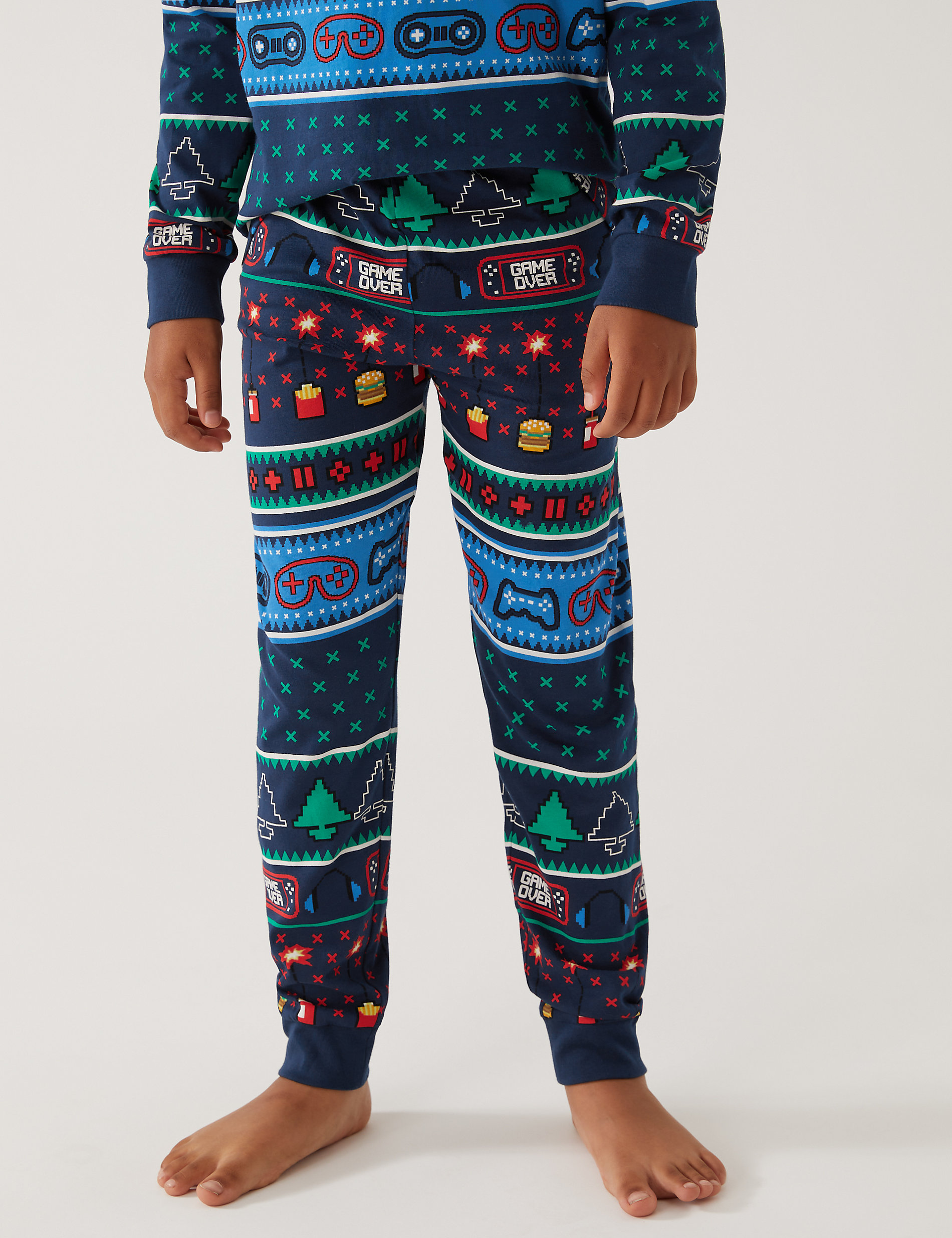 Pijama 100% algodón Fair Isle con diseño gamer (6-16&nbsp;años)