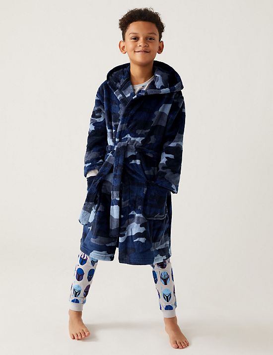 Fleece Camouflage Hooded Dressing Gown (6-16 Yrs)