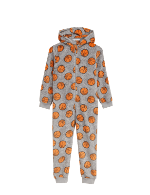 

Boys M&S Collection Fleece Basketball Print Onesie (6-16 Yrs) - Grey Mix, Grey Mix