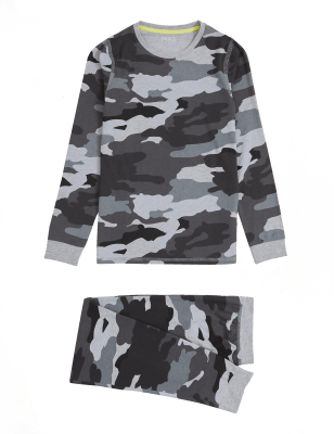 M&S Boys Cotton Rich Camouflage Pyjamas (7-16 Yrs)