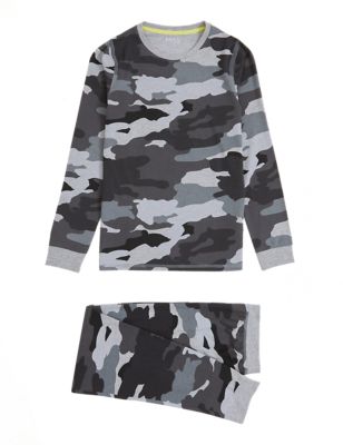 M&S Boys Cotton Rich Camouflage Pyjamas (7-16 Yrs)