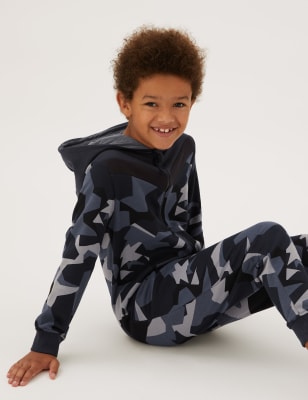 

M&S Collection Einteiler mit hohem Baumwollanteil und Camouflagemuster (6-16 J.) - Multi, Multi