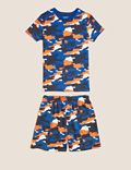 Cotton Camouflage Print Short Pyjamas (7-13 Yrs)