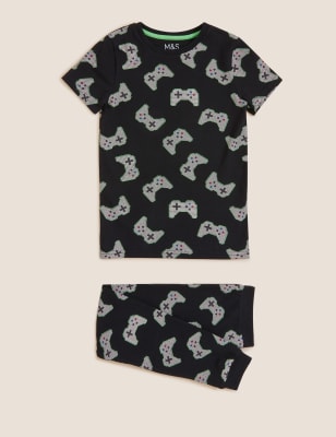 

Boys M&S Collection Cotton Rich Gaming Print Pyjamas (7-16 Yrs) - Black Mix, Black Mix