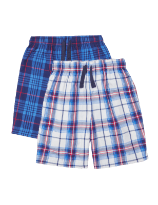 

M&S Collection 2er-Pack Schlafanzug-Shorts aus reiner Baumwolle mit Karomuster (6-16 Jahre) - Multi, Multi