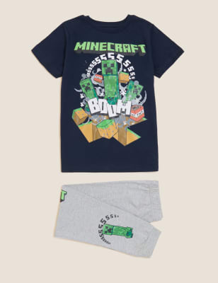 M&S Boys Minecraft  Pure Cotton Pyjamas (4-16 Yrs)