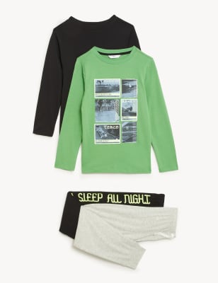 

M&S Collection 2er-Pack Schlafanzugsets „Skate“ (6-16 Jahre) - Green Mix, Green Mix