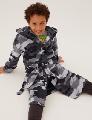 

M&S Collection Fleece-Morgenmantel mit Camouflage-Muster (6-16 Jahre) - Grey Mix, Grey Mix