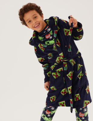 

M&S Collection Bata con capucha de Minecraft™ (4-16 años) - Navy Mix, Navy Mix