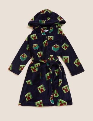 M&S Boys Minecraft  Hooded Dressing Gown (4-16 Yrs)