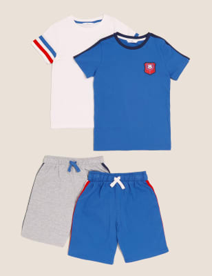 Lot de 2 pyjashorts en coton à motif football (du 6 au 16 ans) - Multi