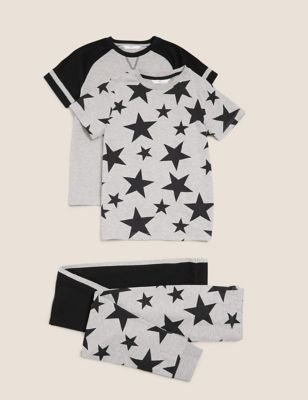 Lot de 2 pyjamas en coton à motif étoile (du 6 au 16 ans) - Grey Mix