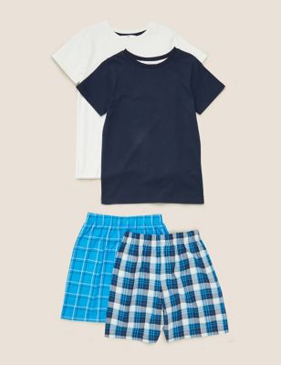Lot de 2 pyjashorts 100 % coton (du 6 au 16 ans) - Blue Mix