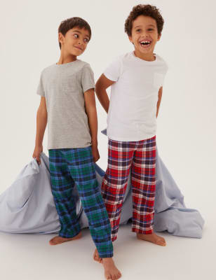 

M&S Collection Pack de 2 pantalones de pijama 100% algodón de cuadros (6-16 años) - Multi, Multi
