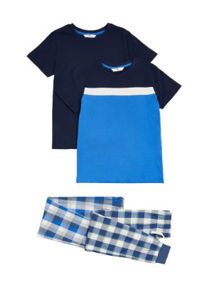 

M&S Collection 2er-Pack Schlafanzugsets aus reiner Baumwolle mit Karomuster (6-16 Jahre) - Multi, Multi