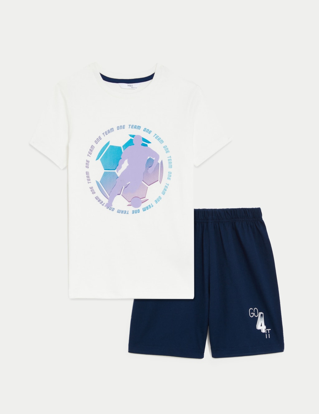 Pure Cotton Football Pyjama Set (6-16 Yrs) image 2