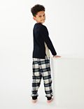 2 pyjama's van zuiver katoen met ruitmotief (6-16 jaar)