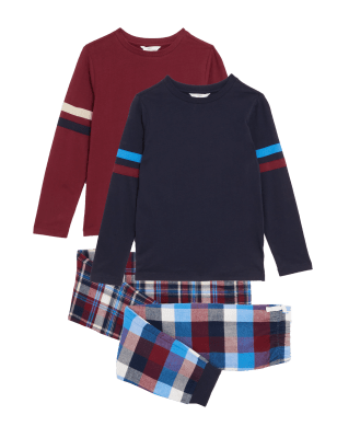 

Boys M&S Collection 2pk Pure Cotton Checked Pyjama Sets (6-16 Yrs) - Red Mix, Red Mix