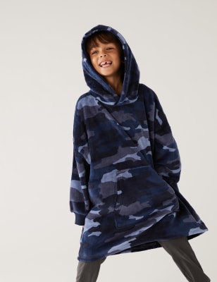 

M&S Collection Sudadera con capucha polar maxi de camuflaje (7-16 años) - Navy Mix, Navy Mix