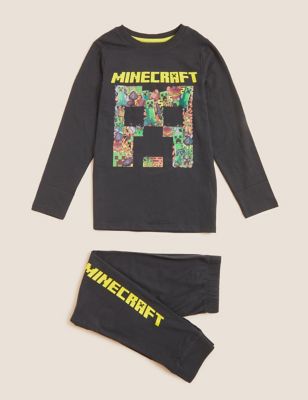 M&S Boys Minecraft  Pure Cotton Pyjamas (6-16 Yrs)