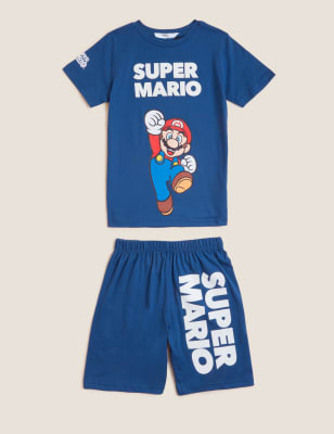 Pure Cotton Super Mario Short Pyjama Set 4 16 Yrs