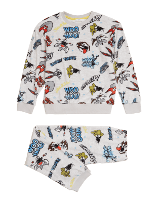 

Boys M&S Collection Looney Tunes™ Velour Pyjamas (6-16 Yrs) - Grey Mix, Grey Mix