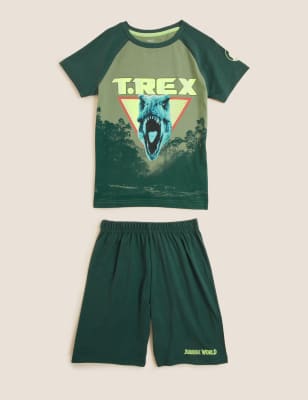 

Boys M&S Collection Jurassic World™ Short Pyjama Set (6-16 Yrs) - Green Mix, Green Mix
