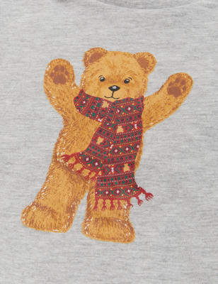 

M&S Collection Weihnachtsschlafanzüge im Familienlook mit Spencer Bear-Motiv zu (2-16 Jahre) - Grey Mix, Grey Mix