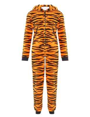 Hooded Tiger Fleece Soft & Cosy Onesie with StayNEW™ | M&S