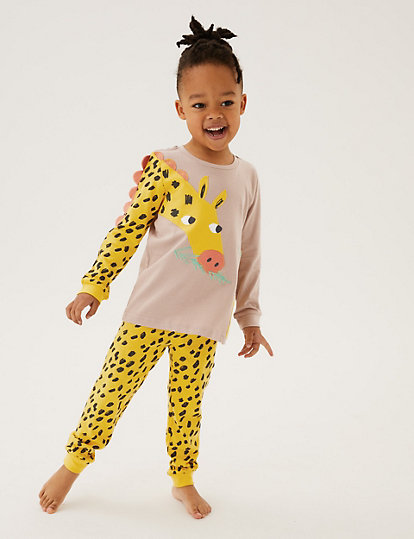 Pure Cotton Giraffe Pyjamas (1-7 Yrs)