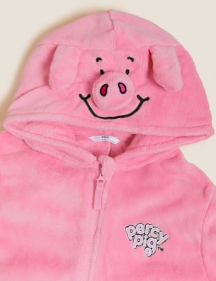 

Unisex,Boys,Girls M&S Collection Percy Pig™ Hooded Onesie (2-16 Yrs) - Pink, Pink