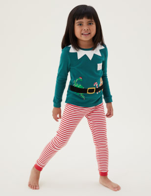 

M&S Collection Schlafanzug aus reiner Baumwolle mit Elfenmuster (12 Monate - 7 Jahre) - Multi, Multi