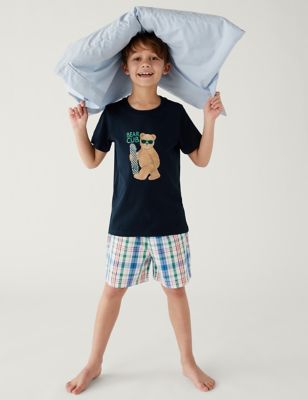 Pure Cotton Bear Cub Pyjama Set (1-16 Yrs) - OM