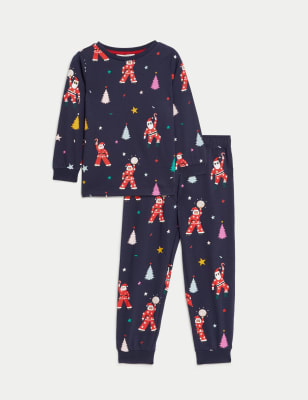 Kids Disco Santa Family Christmas Pyjama Set 1 16 Yrs