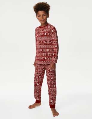 Kids Fair Isle Christmas Pyjama Set 1 16 Yrs