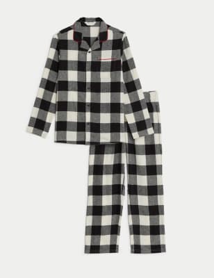 

Unisex,Boys,Girls M&S Collection Kids' Mono Check Family Christmas Pyjama Set (1-16 Yrs) - Black Mix, Black Mix