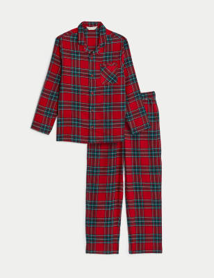 Kids Checked Family Christmas Pyjamas Set 1 16 Yrs