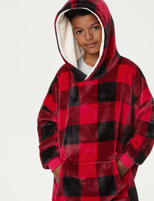 Oversized flannel outlet hoodie