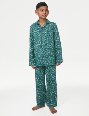 Pure Cotton Eid Patterned Pyjamas (3-16 Yrs)