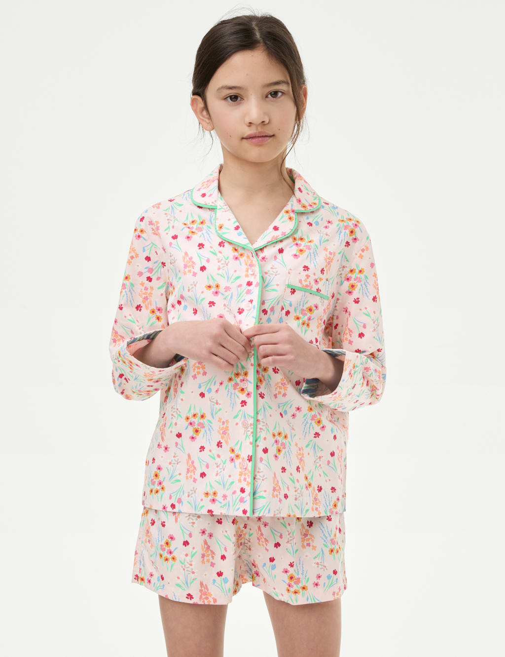 Pure Cotton Floral Pyjamas (1-16 Yrs)