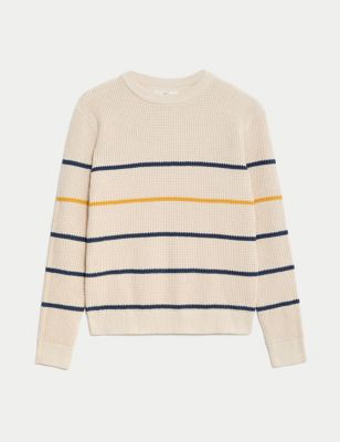 Pure Cotton Knitted Striped Jumper (6-16 Yrs)