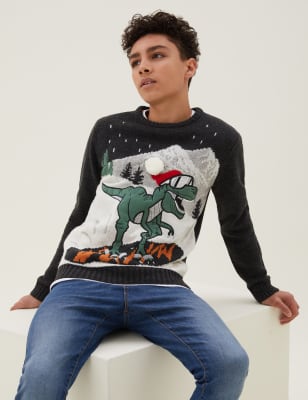 

Boys M&S Collection Knitted Christmas Dinosaur Jumper (6-16 Yrs) - Multi, Multi