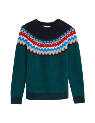 

Boys M&S Collection Fair Isle Jumper (6 - 16 Yrs) - Green Mix, Green Mix