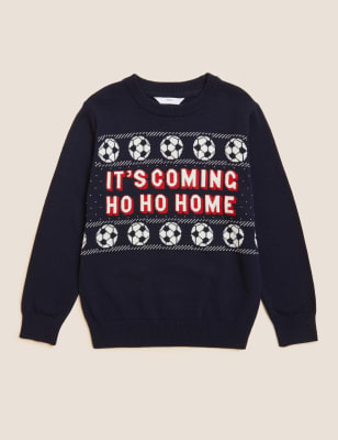 Pure Cotton Football Christmas Jumper