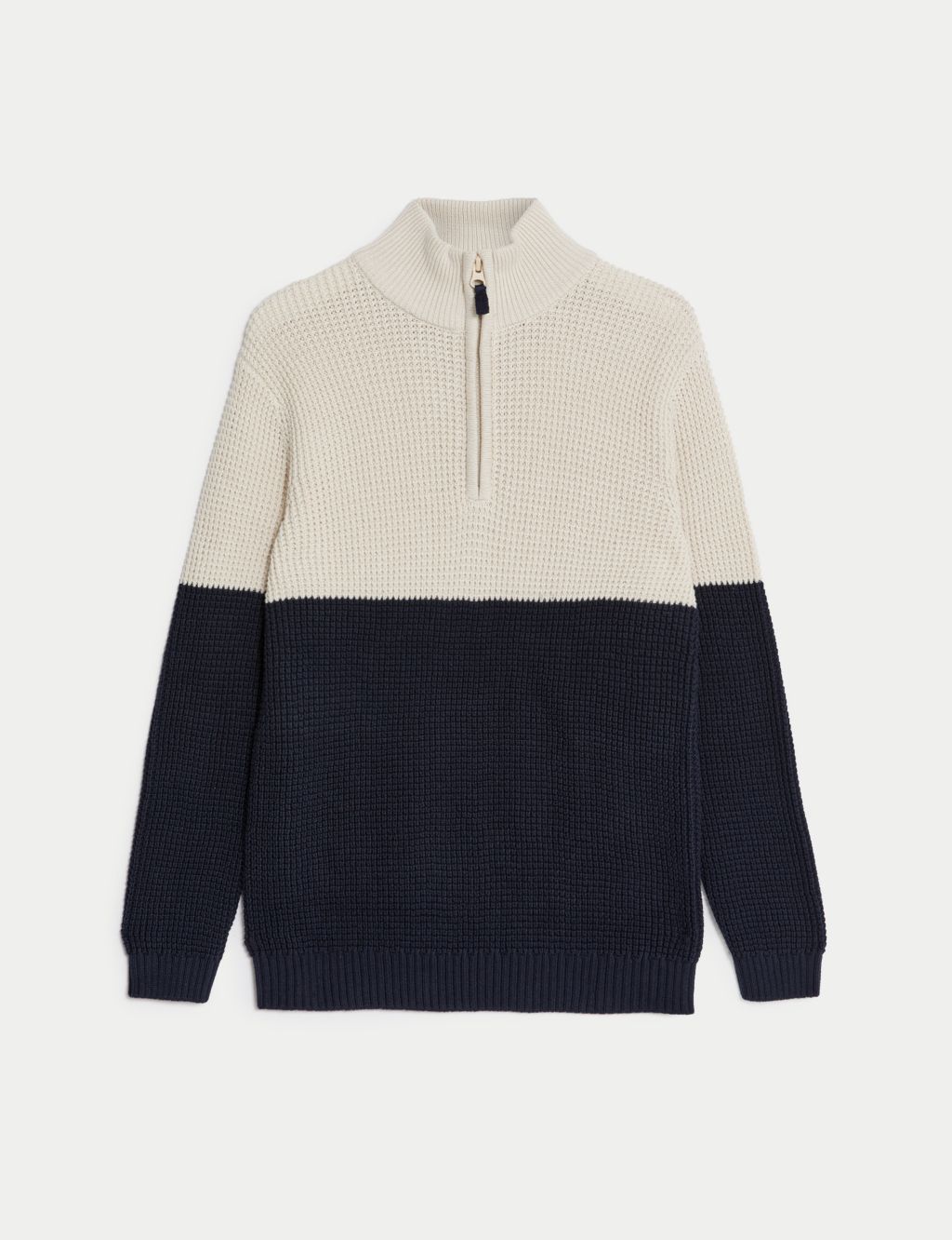 Pure Cotton Waffle Zip Jumper (6-16 Yrs) image 2